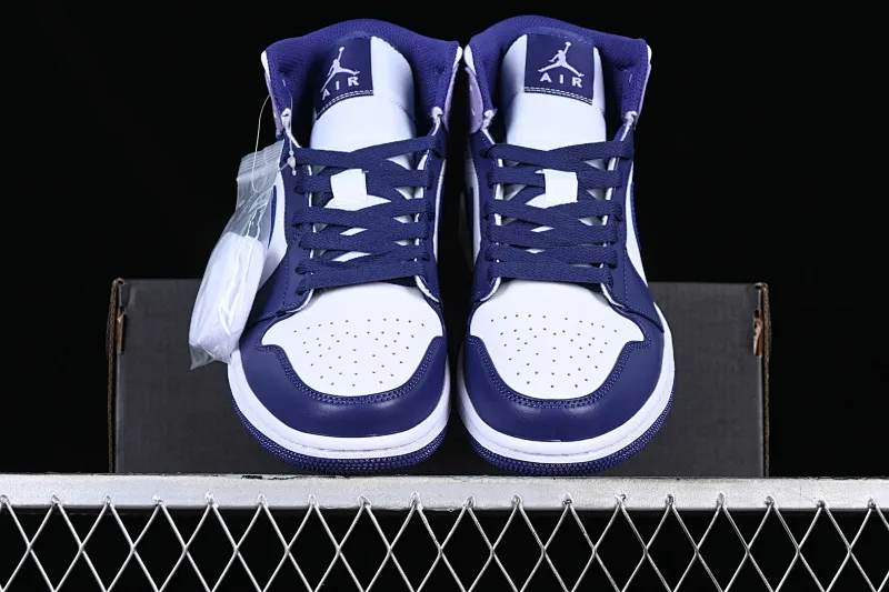 All categories Air Jordan Jordan series basketball shoes Air Jordan 1 Mid Air Jordan 1 Mid AJ1 Joe 1 white and purple mid-top cultural and casual sneakers DQ8426-515
